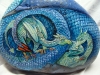 Hand Painted Rocks -  Blue Dragon BACK SIDE